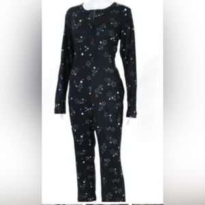 Mason Grey by Revolve Black Shooting Star Onesie Cozy Comfy Cuddly Size S NWT